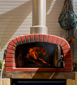 Chimney in a pizza oven